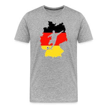 Deutschland Flaggen Fußball Silhouette - Männer Premium Bio T-Shirt - Grau meliert - Vorne - Damien (186cm)