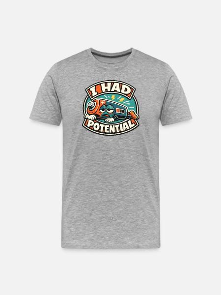 J’avais une batterie potentielle - T-shirt bio Premium Homme - gris chiné