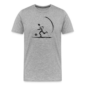 Dynamischer Fußballspieler Abstrakt Sport Design - Männer Premium Bio T-Shirt - Grau meliert - Vorne - Damien (186cm)