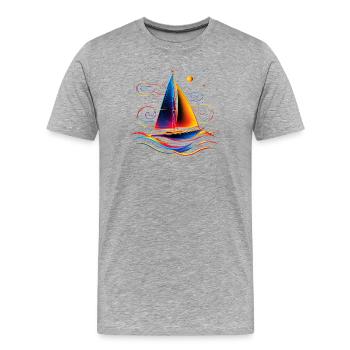 Portrait de navigation - T-shirt bio Premium Homme - gris chiné - Devant - Damien (186cm)