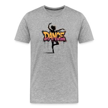 Street Art Dance Silhouette for Dance Lovers - Men's Premium Organic T-Shirt - heather grey - Front - Damien (186cm)