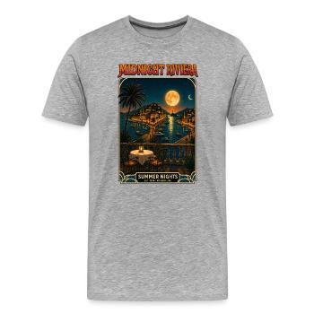 Nuits d’été sur la Riviera de minuit - T-shirt bio Premium Homme - gris chiné - Devant - Damien (186cm)