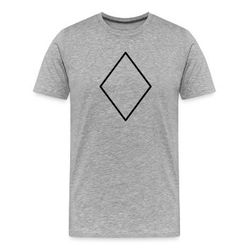 Diamant minimaliste - T-shirt bio Premium Homme - gris chiné - Devant - Damien (186cm)