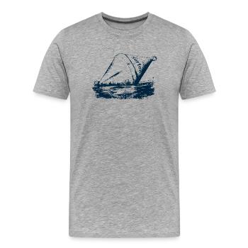 Surfing Buoy North Sea Coast - Men's Premium Organic T-Shirt - heather grey - Front - Damien (186cm)