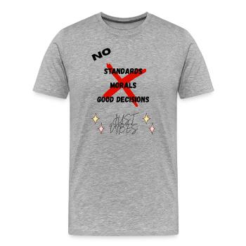 Nur Vibes - Männer Premium Bio T-Shirt - Grau meliert - Vorne - Damien (186cm)