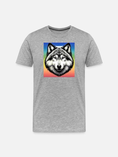Wolf - Men's Premium Organic T-Shirt - heather grey