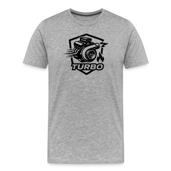 Symbole de réglage du turbo - T-shirt bio Premium Homme - gris chiné - Devant - Damien (186cm)