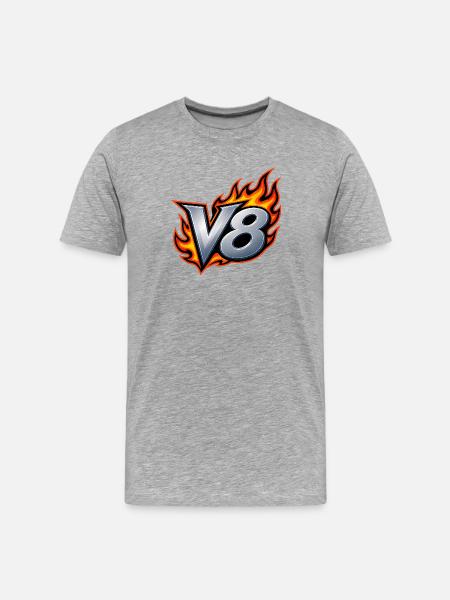 V8 Flame Emblem - Men's Premium Organic T-Shirt - heather grey