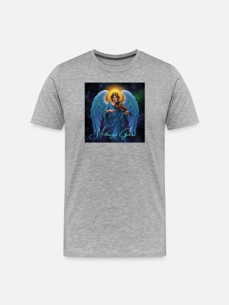 Erzengel Gabriel - Männer Premium Bio T-Shirt - Grau meliert