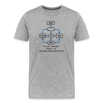 Prozess beendet: Fehler im logischen Menschenverst - Männer Premium Bio T-Shirt - Grau meliert - Vorne - Damien (186cm)