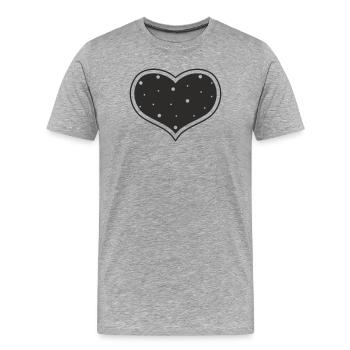 Herz gepunktet – Minimalistisches Herz Design - Männer Premium Bio T-Shirt - Grau meliert - Vorne - Damien (186cm)