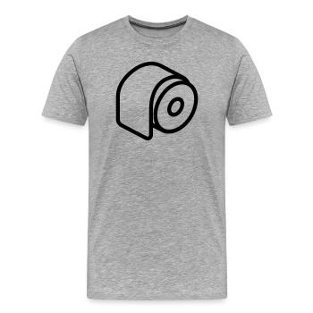 Toilettenpapierrolle - Männer Premium Bio T-Shirt - Grau meliert - Vorne - Damien (186cm)