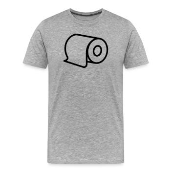 rouleau papier toilette - T-shirt bio Premium Homme - gris chiné - Devant - Damien (186cm)