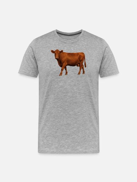 Red Angus Cow - Men's Premium Organic T-Shirt - heather grey