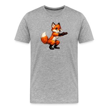 Fuchs sportlich - Männer Premium Bio T-Shirt - Grau meliert - Vorne - Damien (186cm)