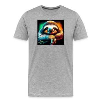 paresse - T-shirt bio Premium Homme - gris chiné - Devant - Damien (186cm)