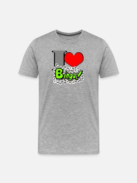 Bingo Heart Neon Illustration - Men's Premium Organic T-Shirt - heather grey