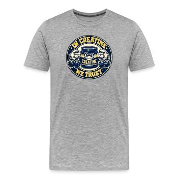 Kreatin Kraft Wir Vertrauen - Männer Premium Bio T-Shirt - Grau meliert - Vorne - Damien (186cm)