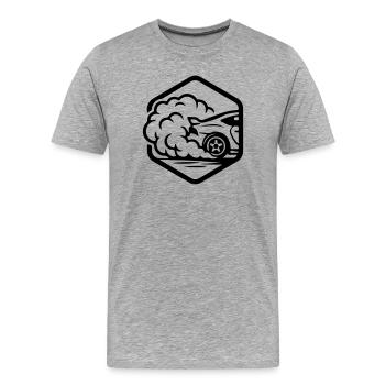 Vitesse automatique de l’essence - T-shirt bio Premium Homme - gris chiné - Devant - Damien (186cm)