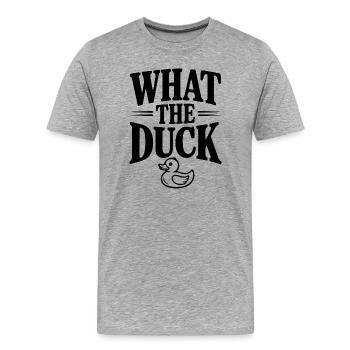 Was zur Ente - Männer Premium Bio T-Shirt - Grau meliert - Vorne - Damien (186cm)