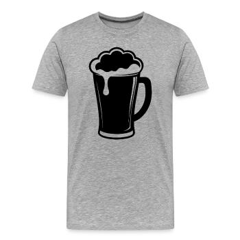 Beer Glass - Men's Premium Organic T-Shirt - heather grey - Front - Damien (186cm)