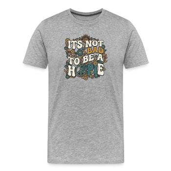 Soyez un hippie des années 60 - T-shirt bio Premium Homme - gris chiné - Devant - Damien (186cm)