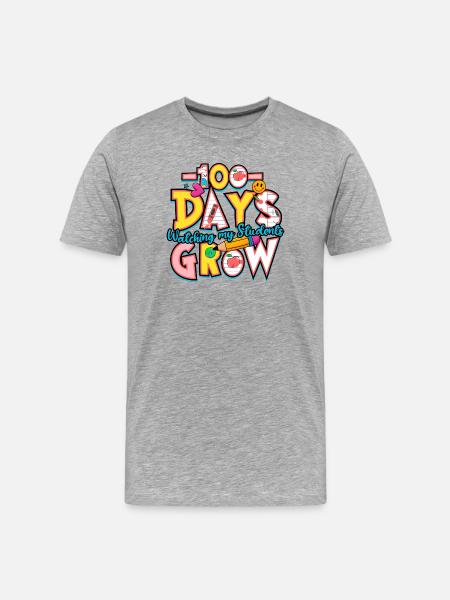 100 Days: Watching My Students Grow - Men's Premium Organic T-Shirt - heather grey