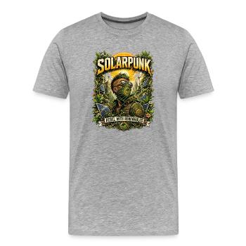 SolarPunk : Rebelle avec les énergies renouvelables - T-shirt bio Premium Homme - gris chiné - Devant - Damien (186cm)