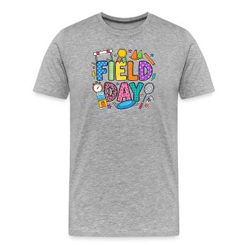 Field Day Colour Splash - Men's Premium Organic T-Shirt - heather grey - Front - Damien (186cm)