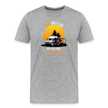 Real Men Drive A Van Camper - Men's Premium Organic T-Shirt - heather grey - Front - Damien (186cm)