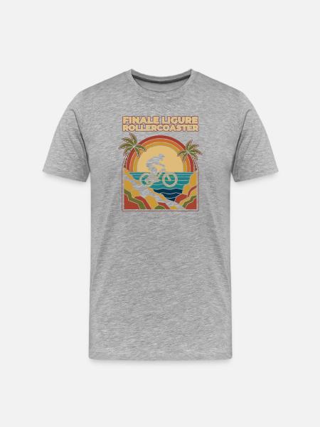 Finale Ligure Rollercoaster Retro Enduro MTB - Men's Premium Organic T-Shirt - heather grey