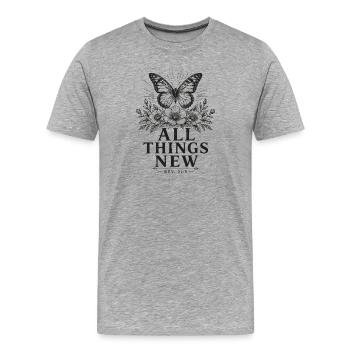 Alles Neue - Männer Premium Bio T-Shirt - Grau meliert - Vorne - Damien (186cm)