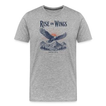 Aufstehen auf den Flügeln - Männer Premium Bio T-Shirt - Grau meliert - Vorne - Damien (186cm)
