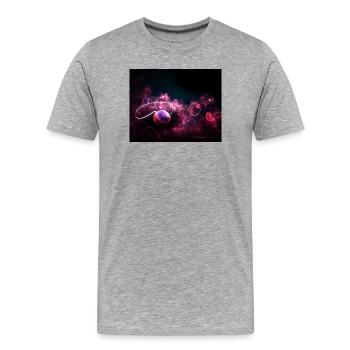 Basket-ball néon - T-shirt bio Premium Homme - gris chiné - Devant - Damien (186cm)