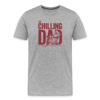 Papa détendu Chemise de papa détendue - T-shirt bio Premium Homme - gris chiné - Devant - Damien (186cm)