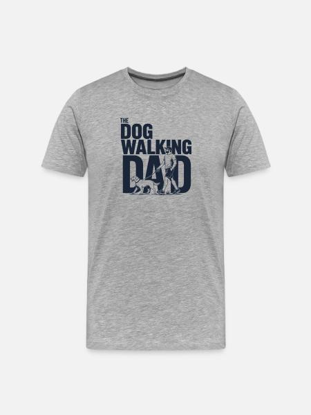 Dog Walking Dad Hunde Papa Shirt - Men's Premium Organic T-Shirt - heather grey