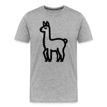 lama - T-shirt bio Premium Homme - gris chiné - Devant - Damien (186cm)