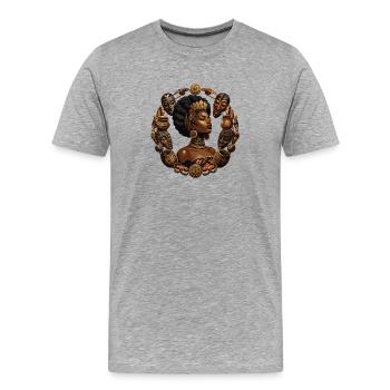 Königin der Schattenmasken - Männer Premium Bio T-Shirt - Grau meliert - Vorne - Damien (186cm)