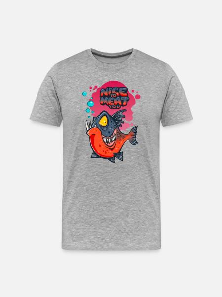 Nice to Meat You - T-shirt bio Premium Homme - gris chiné