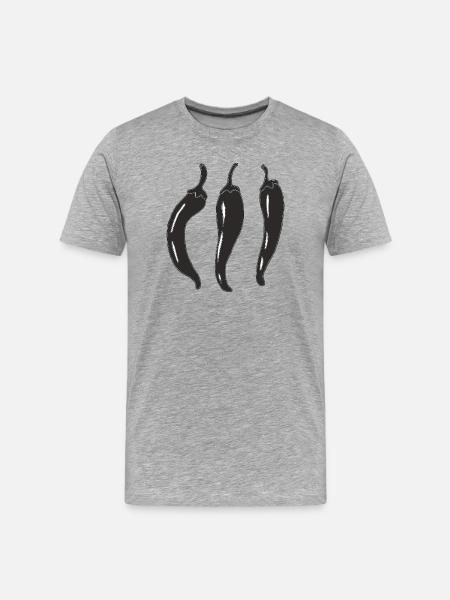 Three Chili Line Art - Men's Premium Organic T-Shirt - heather grey