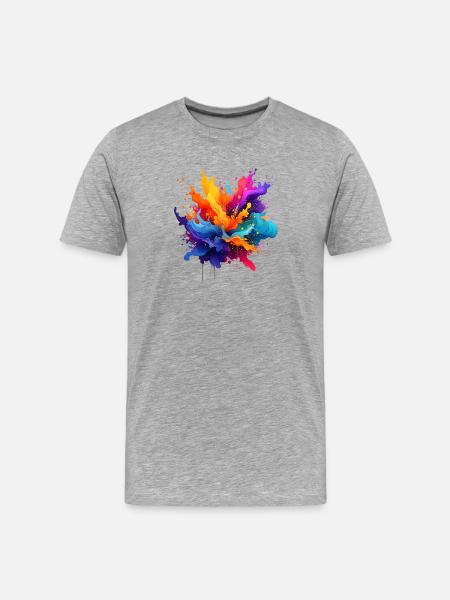 Kaleidoscopic explosion of colour - Men's Premium Organic T-Shirt - heather grey