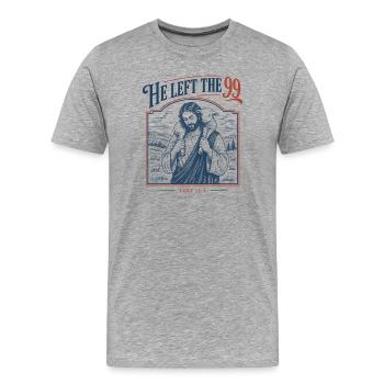 Berger mouton perdu - T-shirt bio Premium Homme - gris chiné - Devant - Damien (186cm)