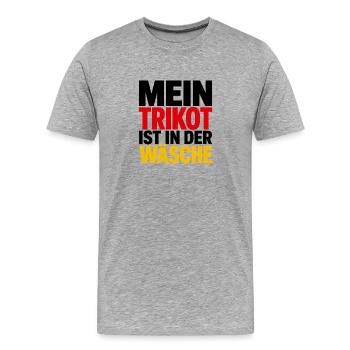 Mein Trikot ist in der Wäsche - Männer Premium Bio T-Shirt - Grau meliert - Vorne - Damien (186cm)