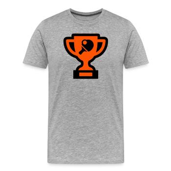 Tischtennis Pokal Tischtennisturnier Sieger - Männer Premium Bio T-Shirt - Grau meliert - Vorne - Damien (186cm)