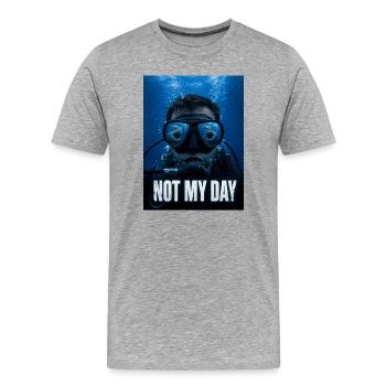 Diver Shark - T-shirt bio Premium Homme - gris chiné - Devant - Damien (186cm)