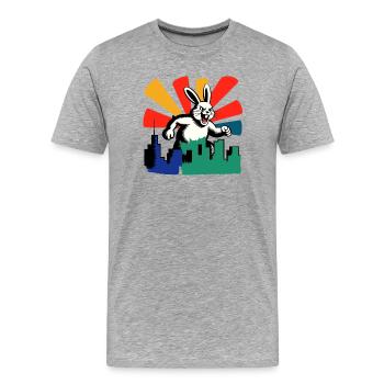 Evil Bunny Rampage - Men's Premium Organic T-Shirt - heather grey - Front - Damien (186cm)