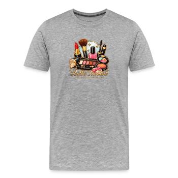 Belle Institut Beauté Escapade Palette - T-shirt bio Premium Homme - gris chiné - Devant - Damien (186cm)