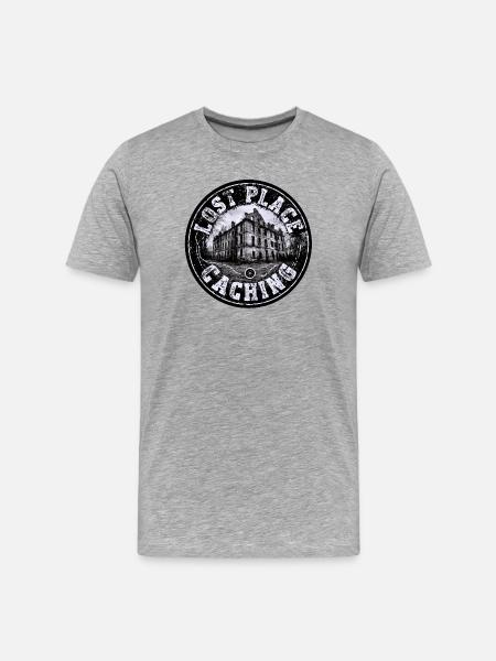 Lost-Place Caching - Männer Premium Bio T-Shirt - Grau meliert