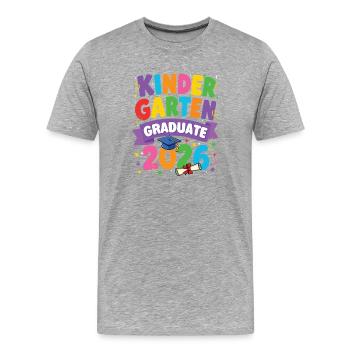 Kindergarten Graduate 2026 Class Grad - Men's Premium Organic T-Shirt - heather grey - Front - Damien (186cm)
