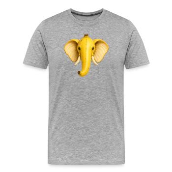 Bananen Elefant | Kreatives Tiermotiv - Männer Premium Bio T-Shirt - Grau meliert - Vorne - Damien (186cm)